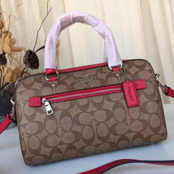 New palm print and monogram Boston pillow bag - Picture 3 of 7